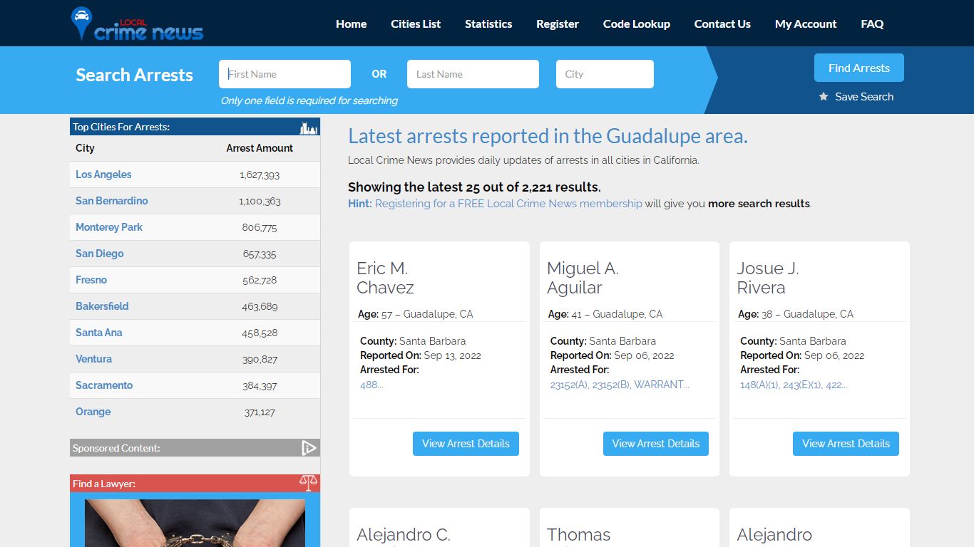 Guadalupe California Arrest Records | Local Crime News