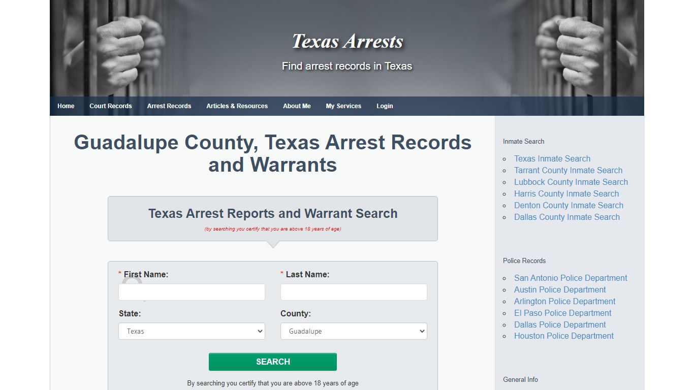 Guadalupe County, Texas Arrest Records and Warrants